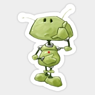 Little Green Robot Sticker